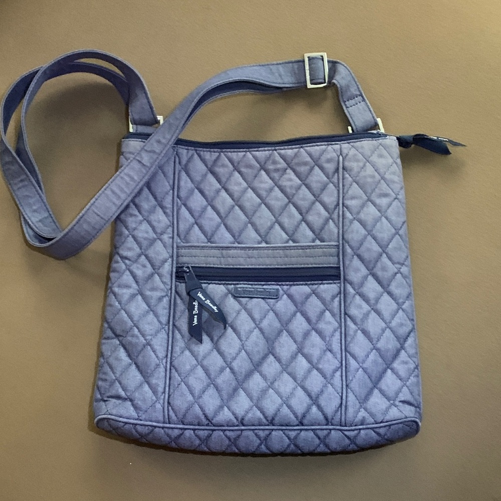 Vera Bradley crossbody quilted chambray/denim bag, approximately 11”x11”x2”